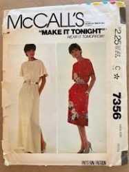 7356 1980 WING SS DRESS LENGTHS PATTERN 10-12, 14-16,18-20